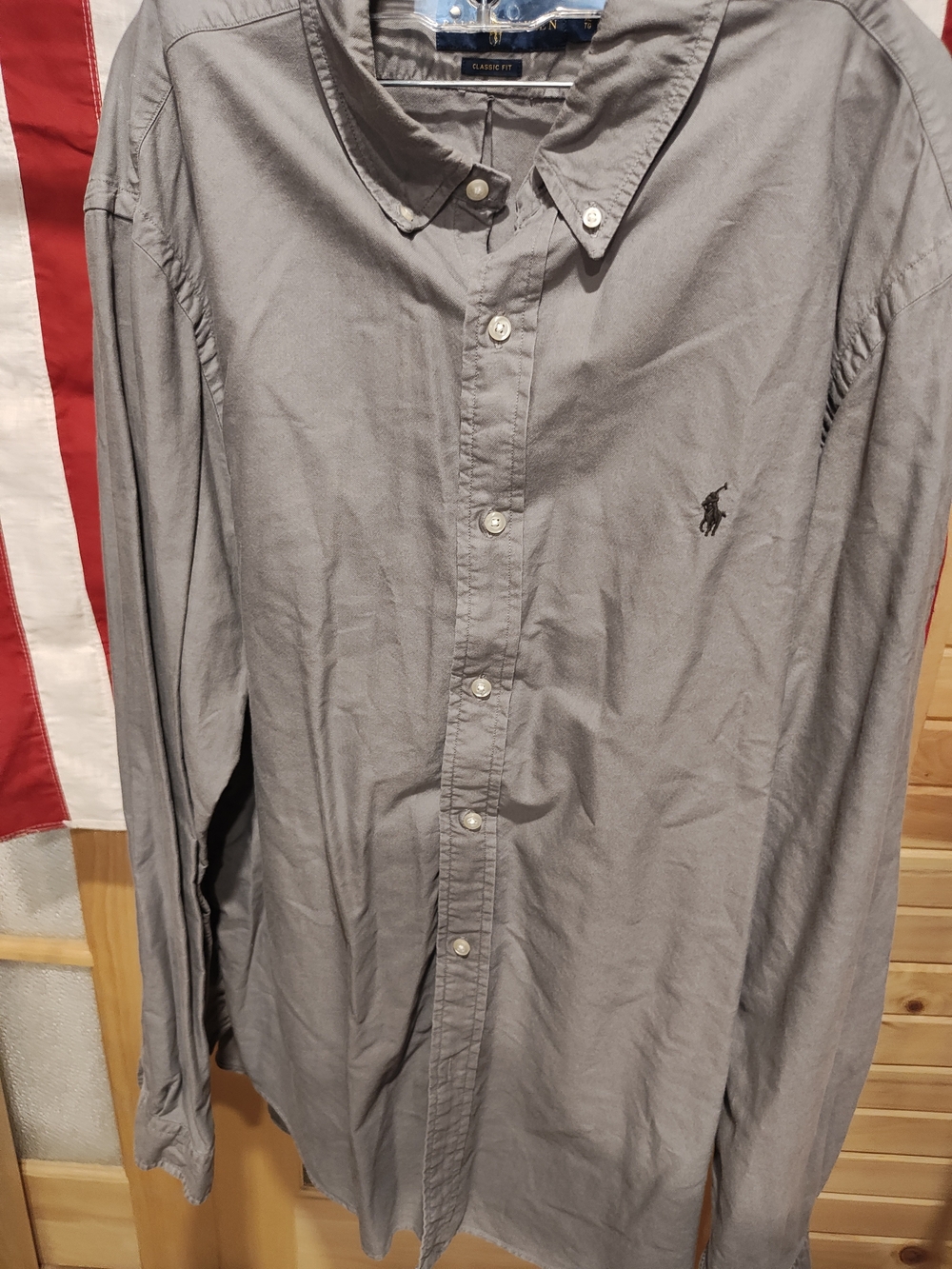 80's Classic Grey Button-Down Shirt - Polo by Ralph Lauren